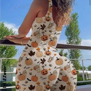 Women's Halloween Print Dress - White